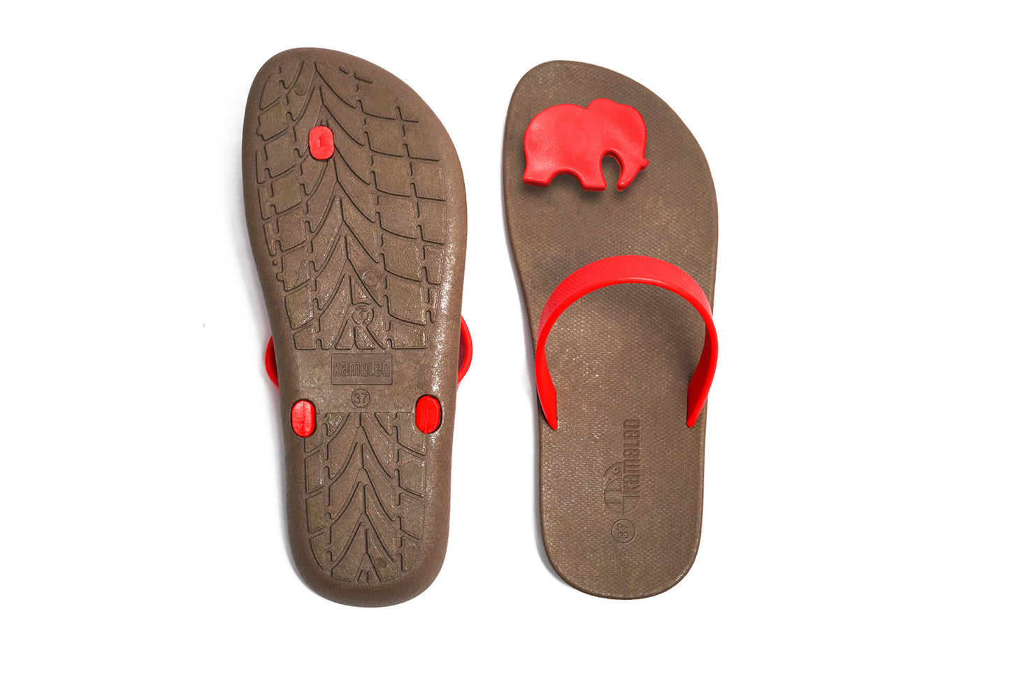 Poppi Ellie Black Sole Red Strap
