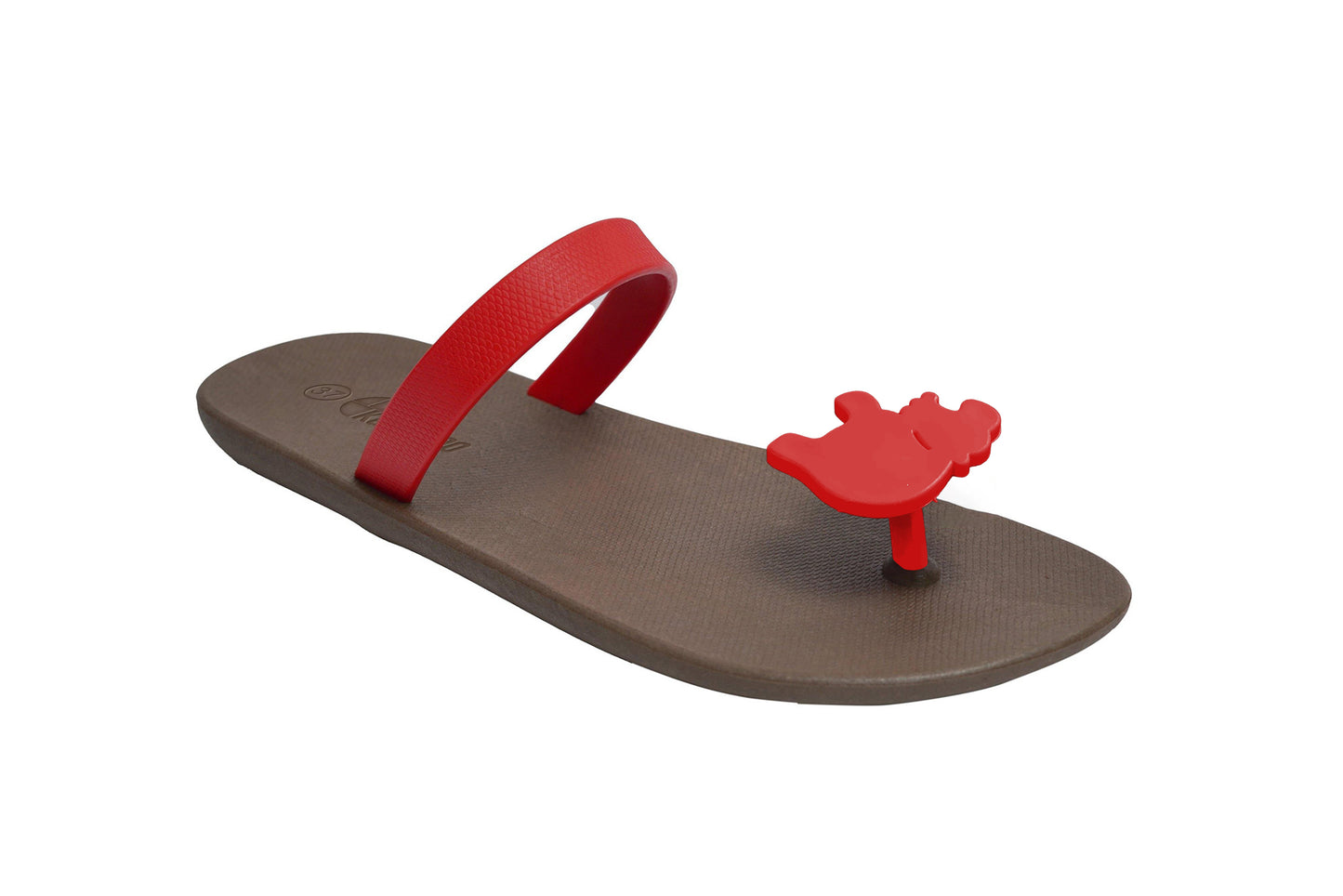 Poppi Hippo Brown Sole Red Strap