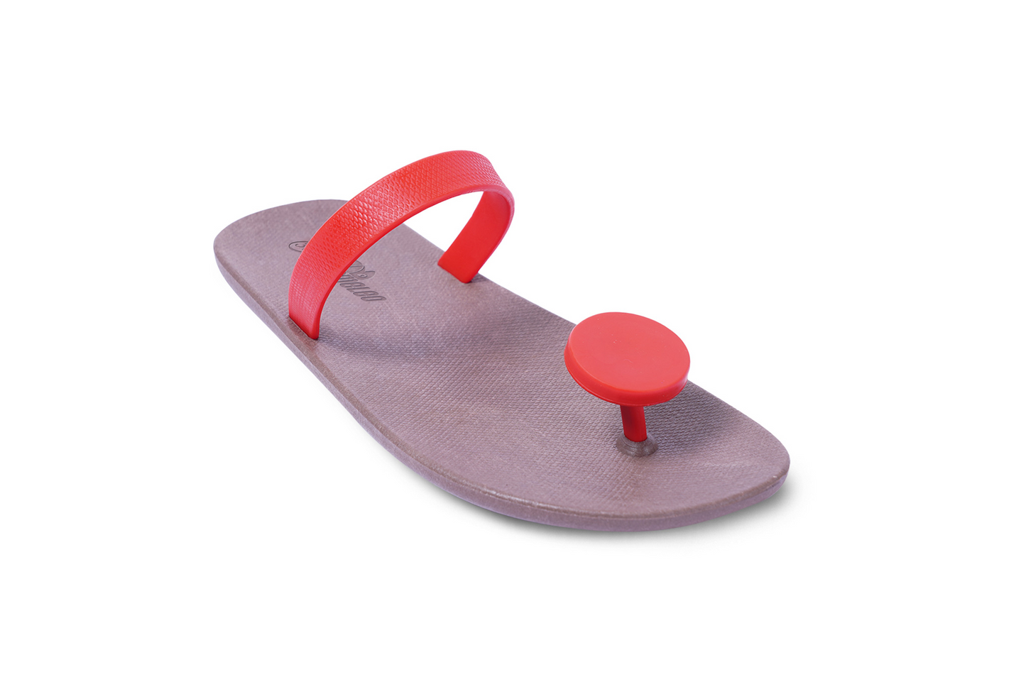 Poppi Dot Brown Sole Red Strap
