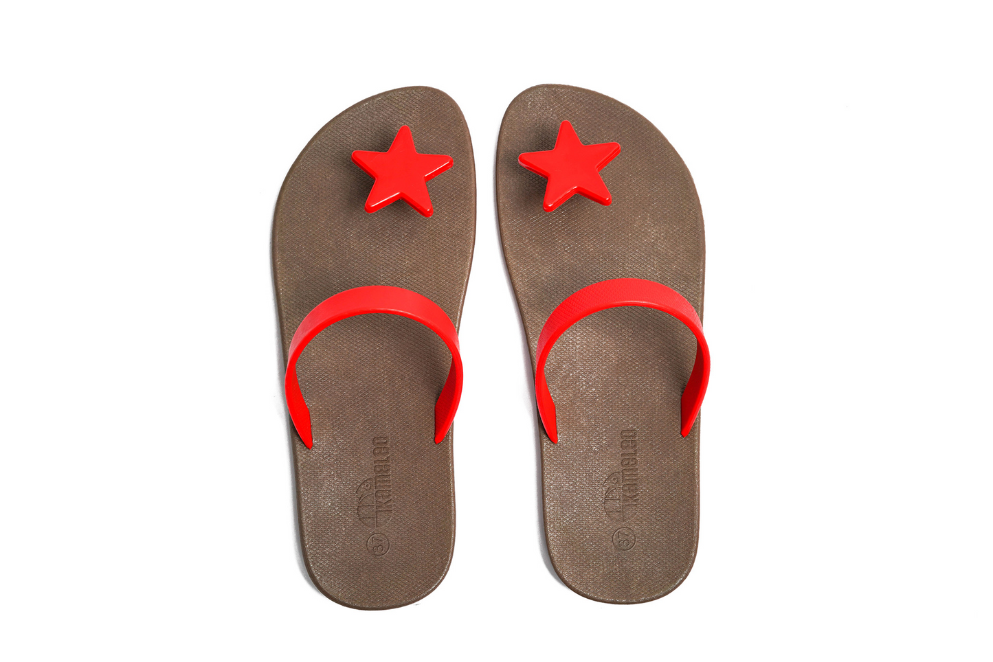 Poppi Star Brown Sole Red Strap