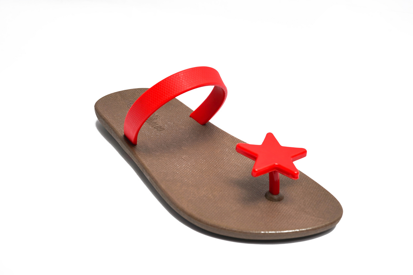 Poppi Star Brown Sole Red Strap