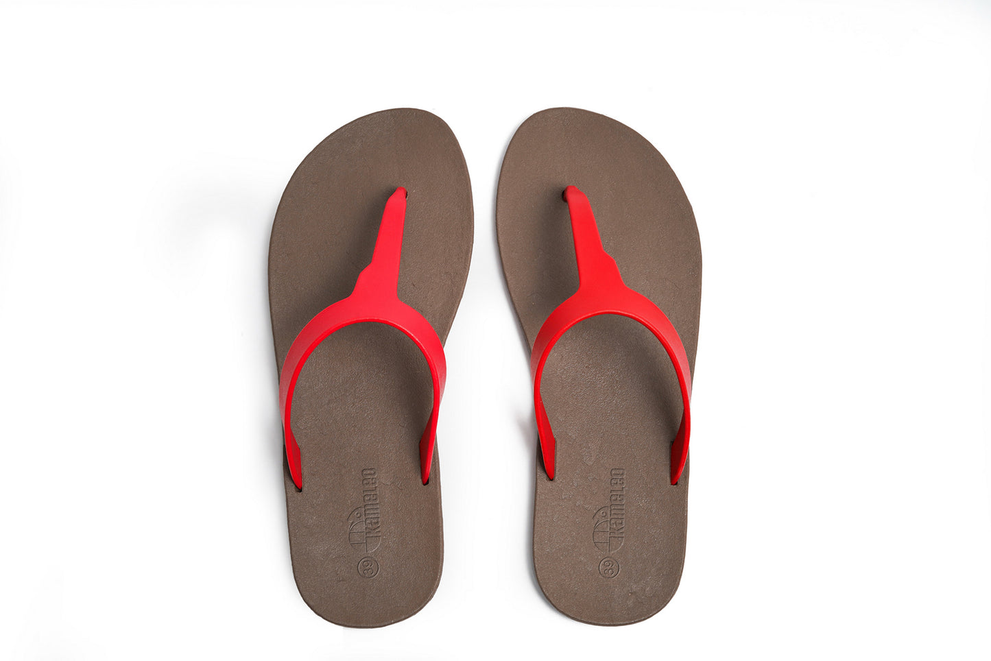 Thongs Brown Sole Red Strap
