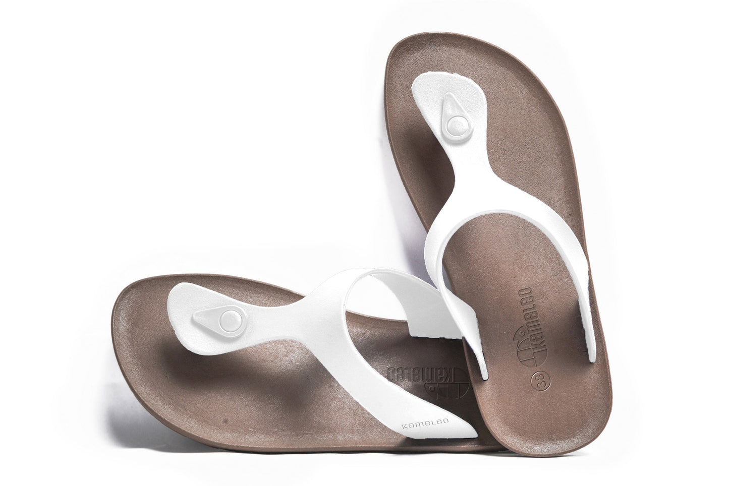 Candy Brown Sole White Strap