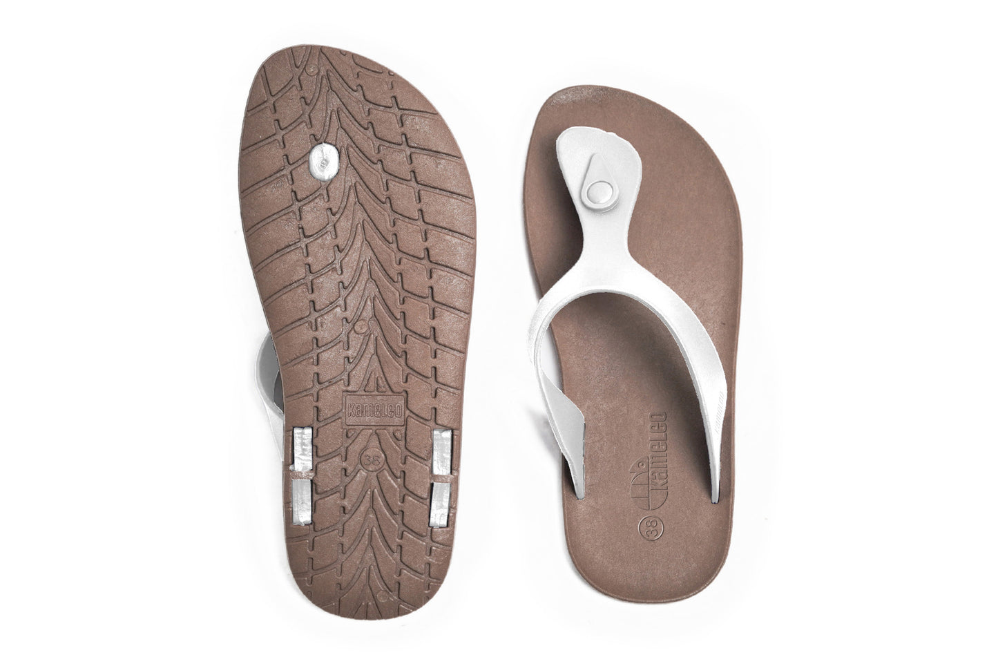 Candy Brown Sole White Strap