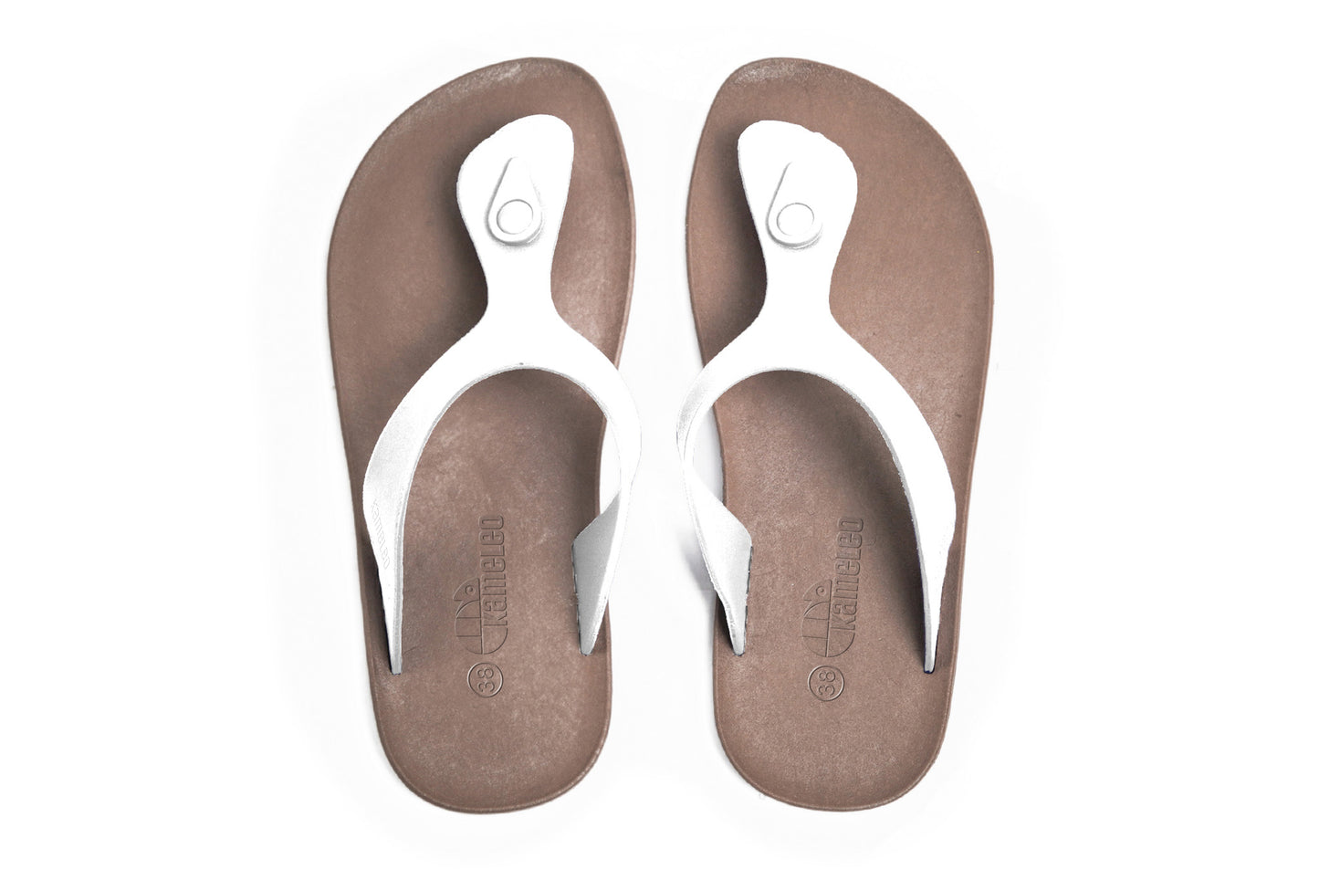 Candy Brown Sole White Strap