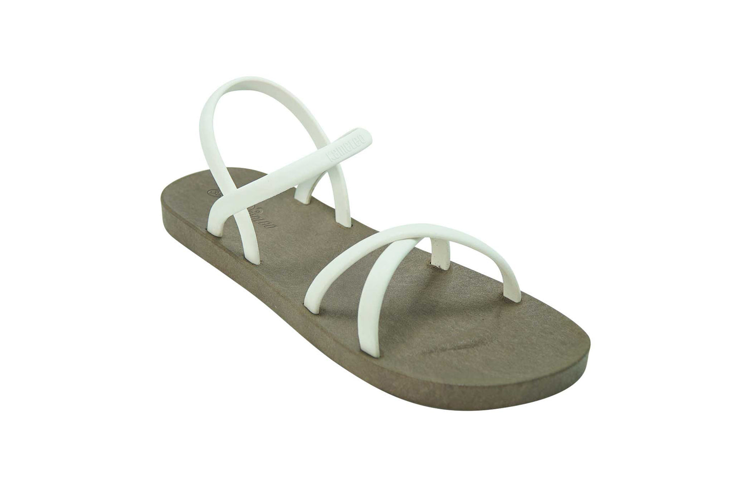 Cross Slim Brown Sole White Strap