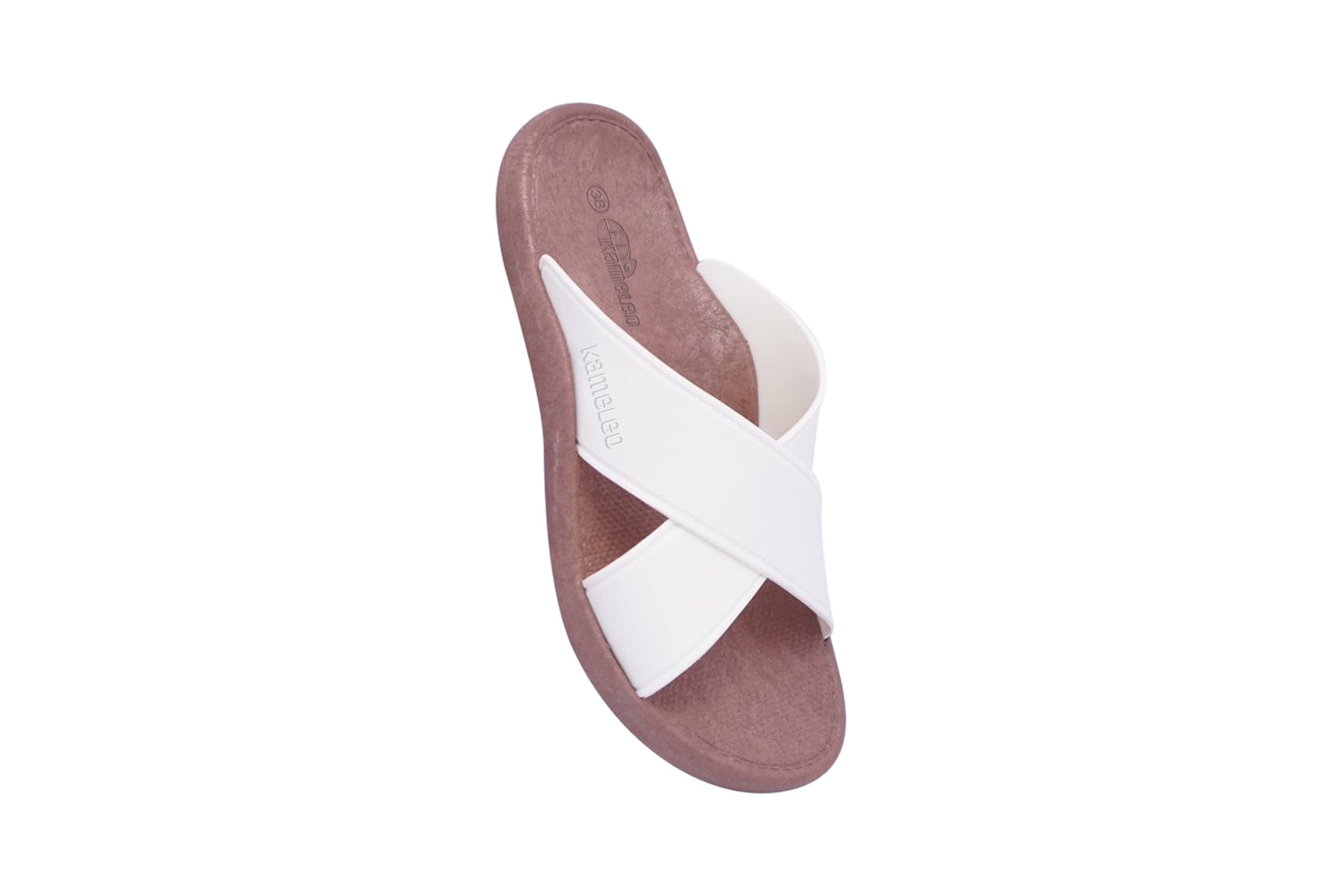Crossy Brown Sole White Strap