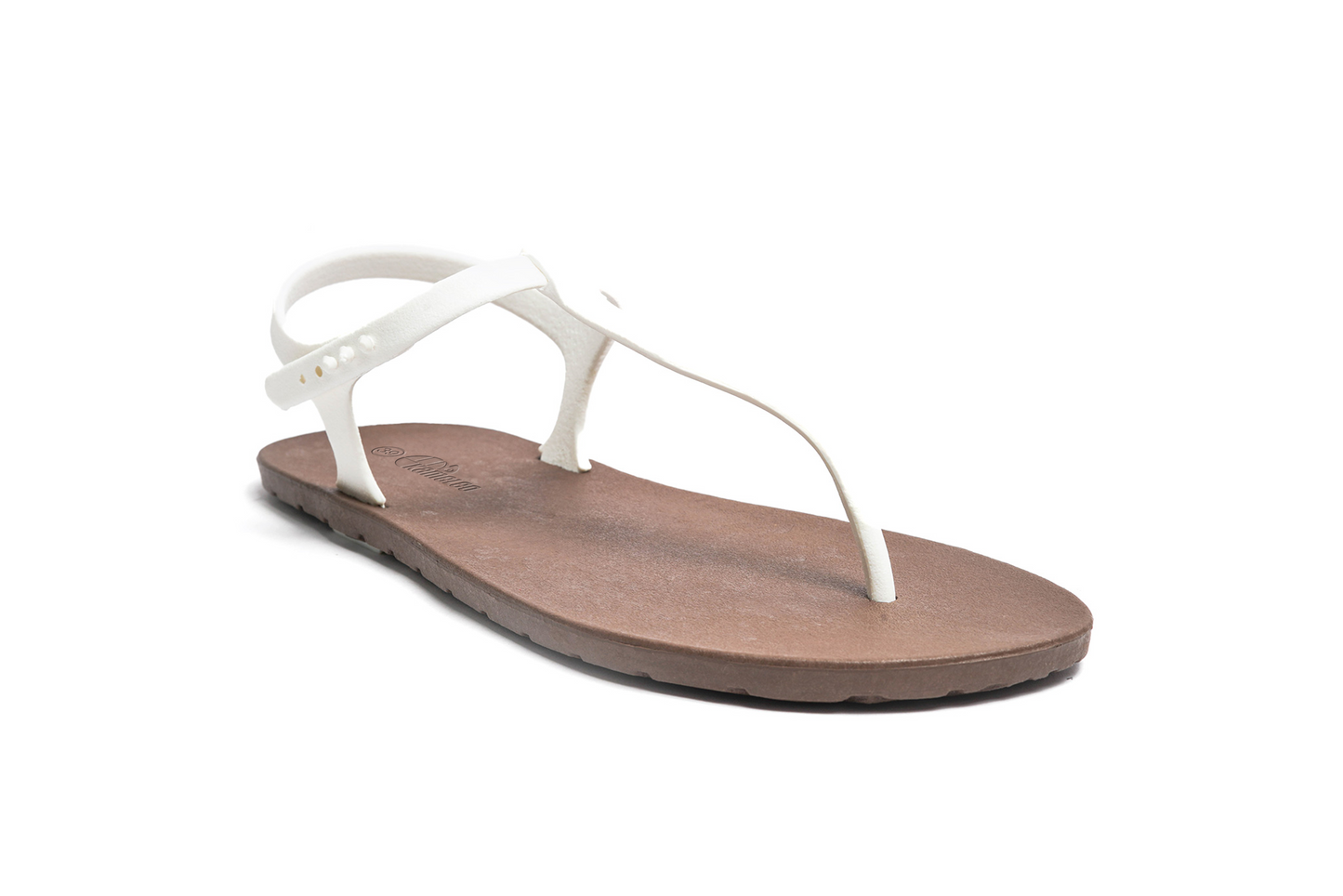 Saily Brown Sole White Strap
