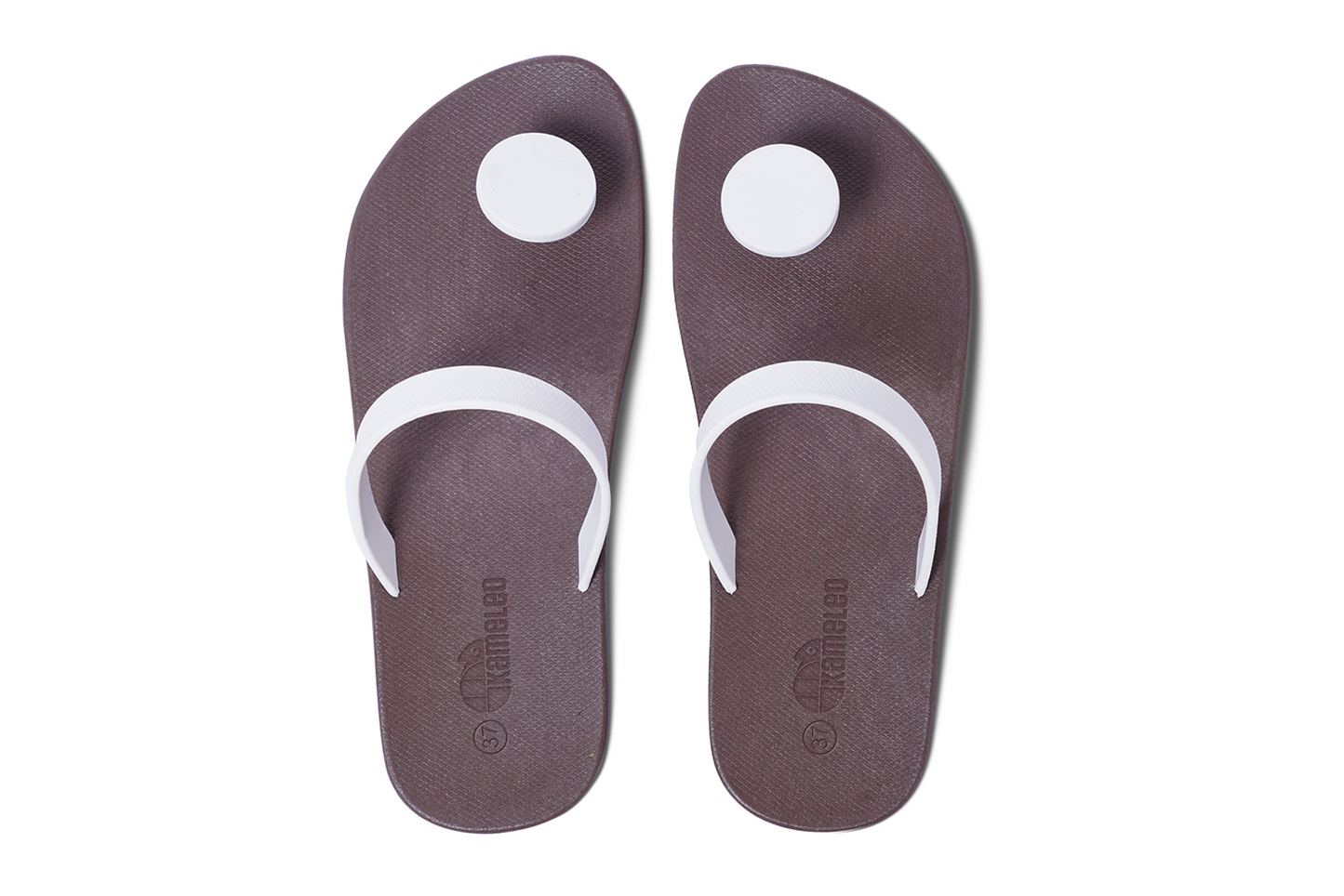 Poppi Dot Brown Sole White Strap