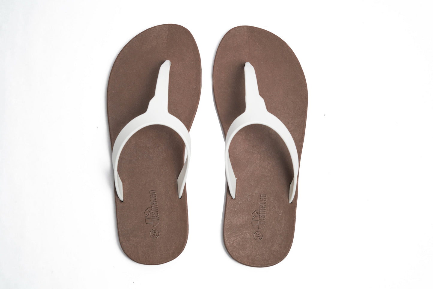 Thongs Brown Sole White Strap