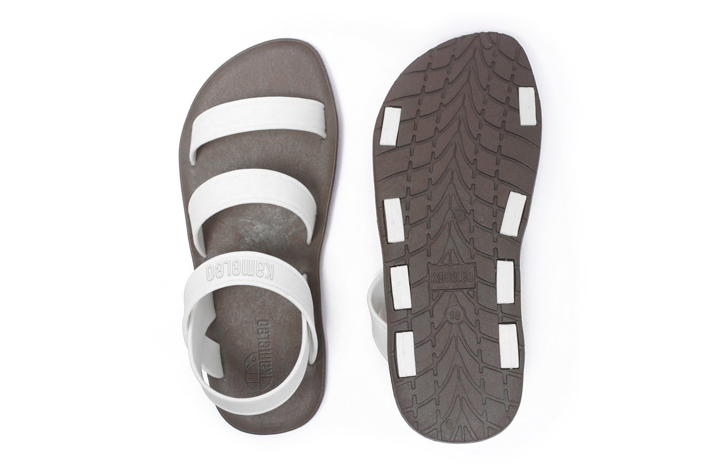 Twin Plus Brown Sole White Strap
