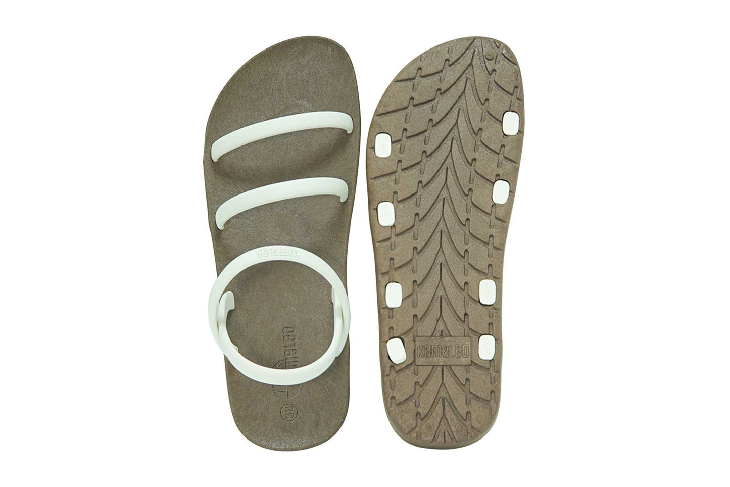 Twin Slim Brown Sole White Strap