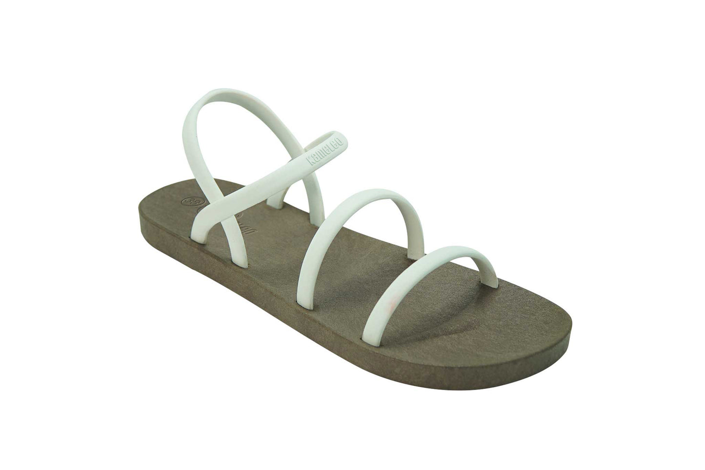 Twin Slim Brown Sole White Strap