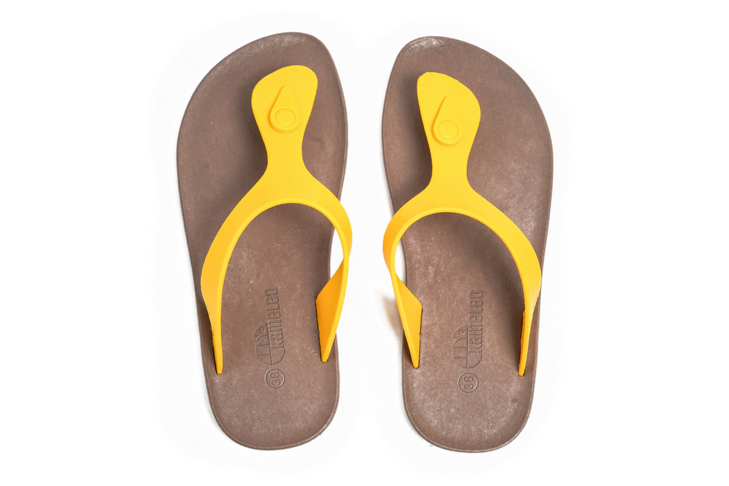 Candy Brown Sole Yellow Strap