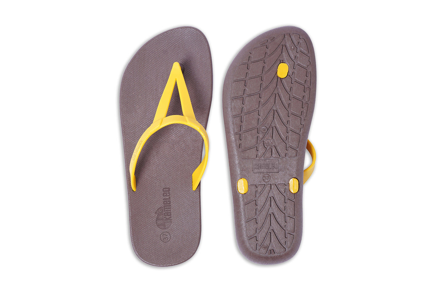 Eiffel Brown Sole Yellow Strap