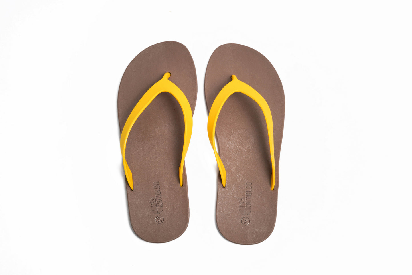 Flippy Brown Sole Yellow Strap