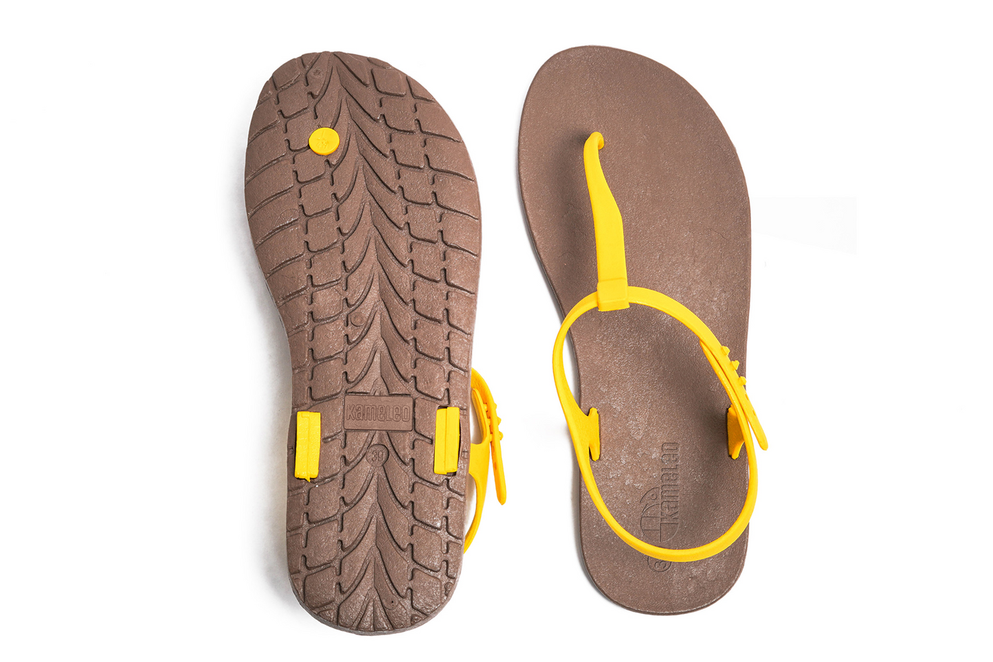 Saily Brown Sole Yellow Strap