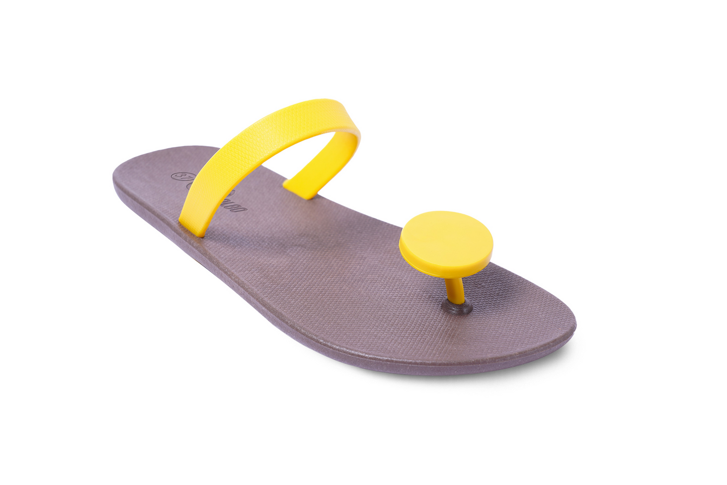 Poppi Dot Brown Sole Yellow Strap