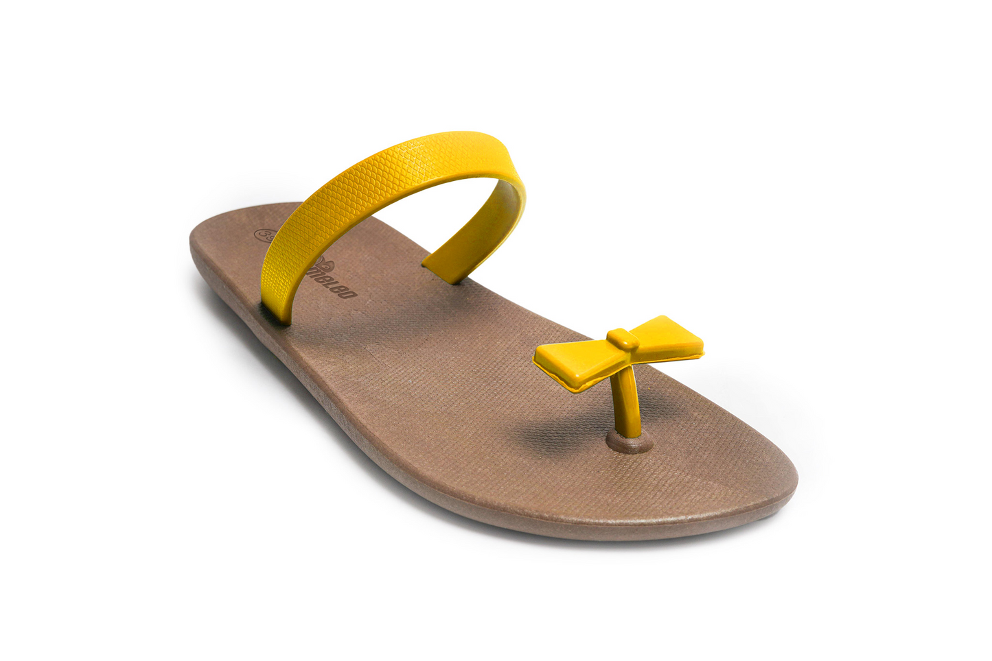 Poppi Bow Brown Sole Yellow Strap
