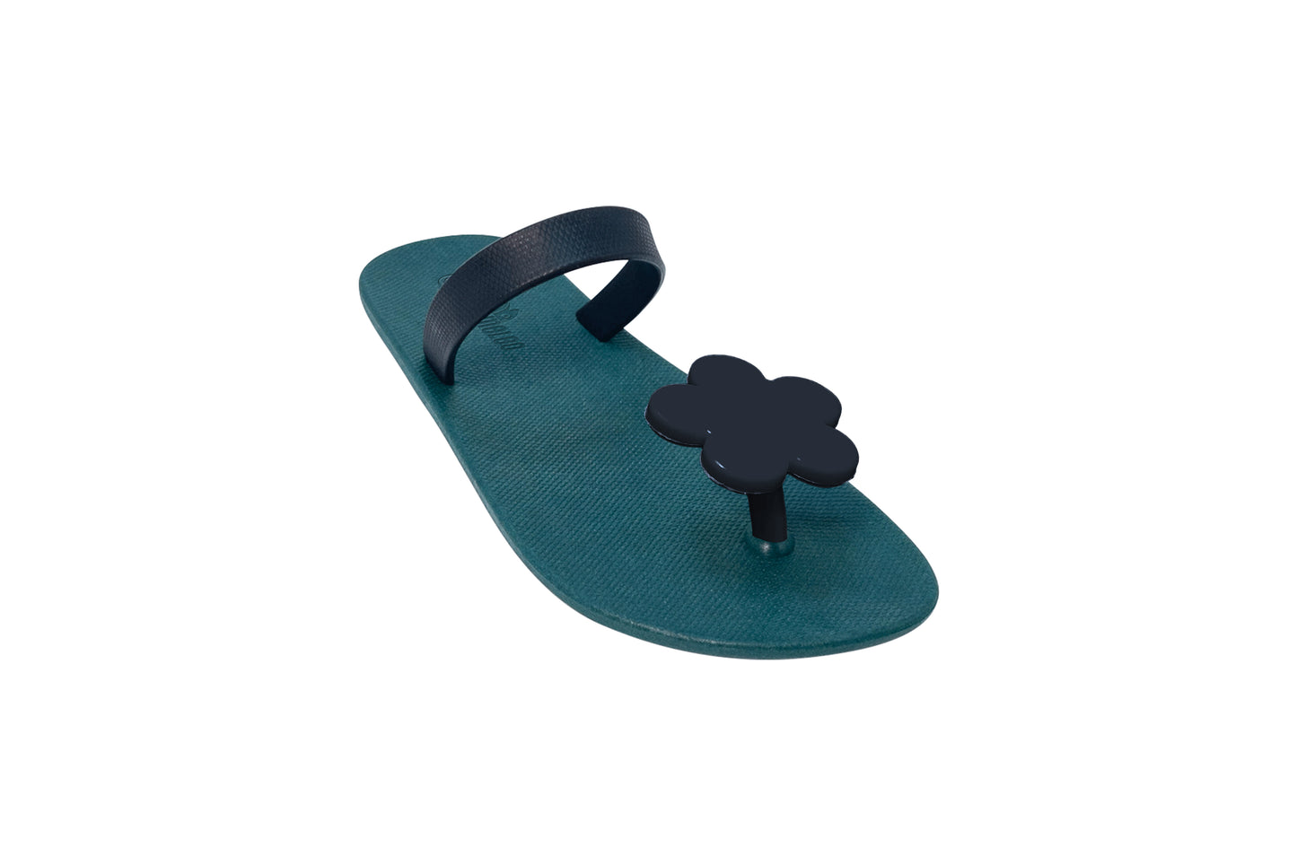 Poppi Flora Green Sole Black Strap