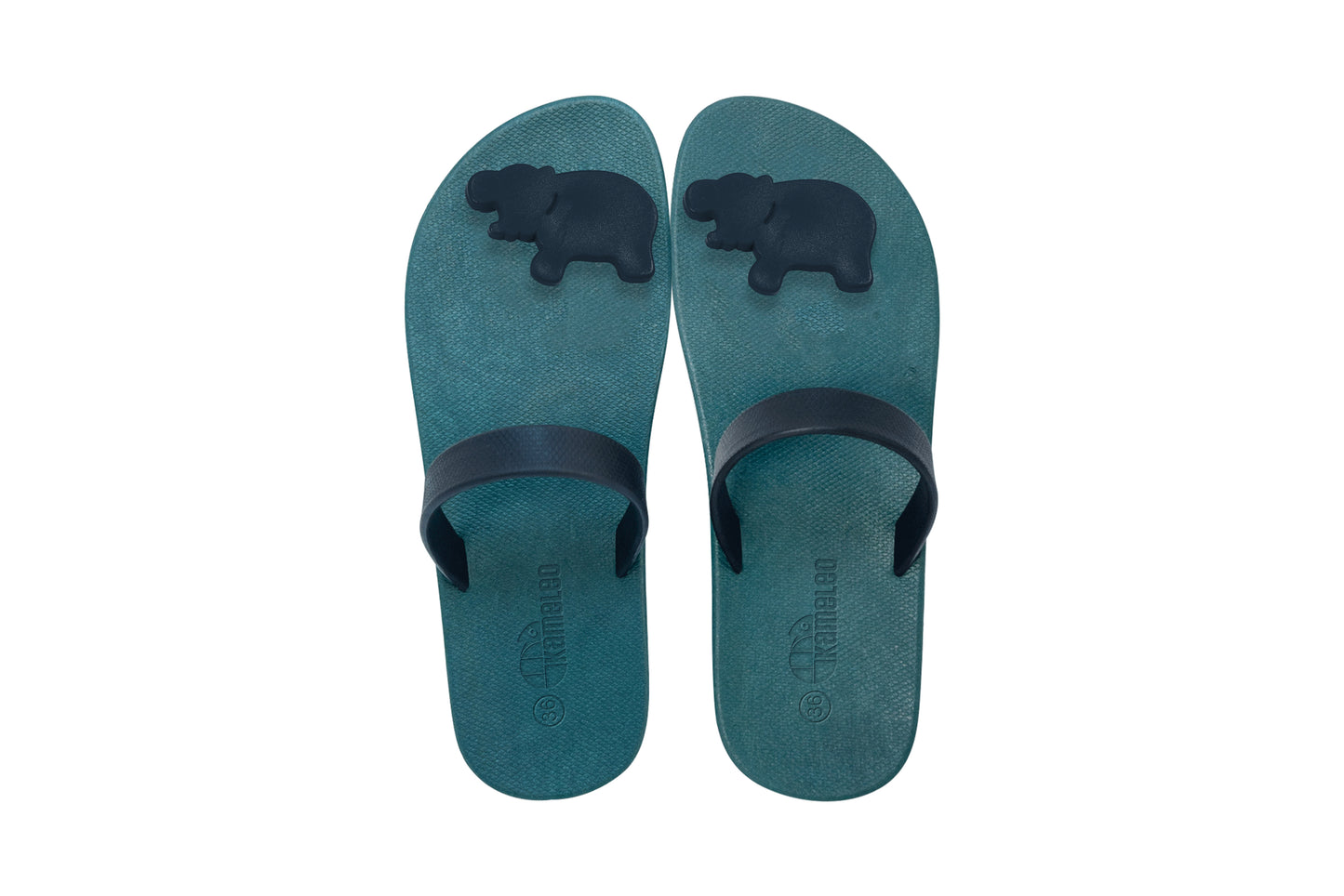 Poppi Hippo Green Sole Black Strap