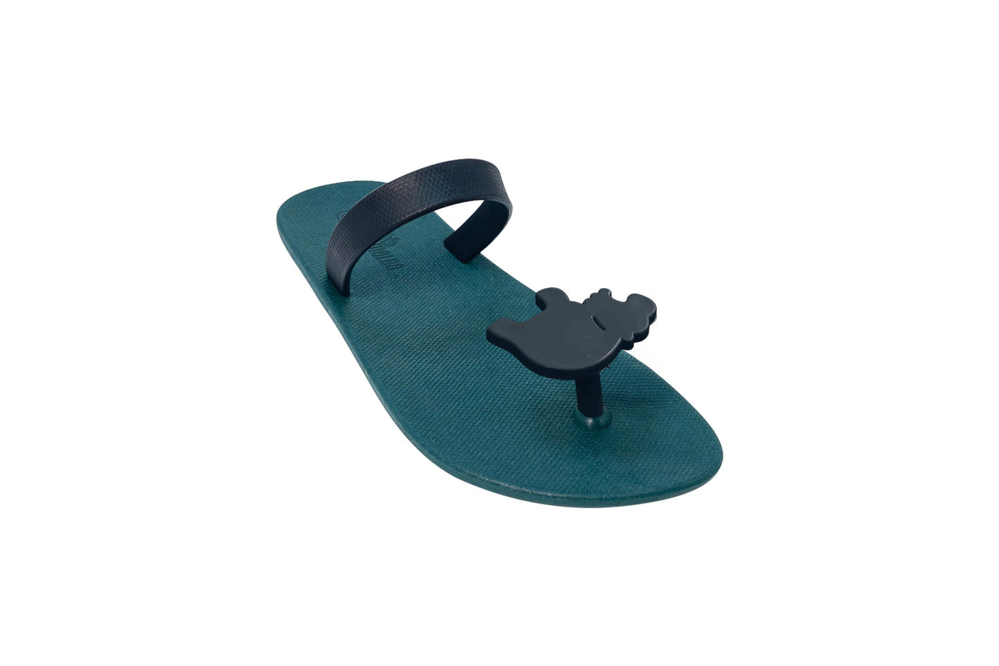 Poppi Hippo Green Sole Black Strap