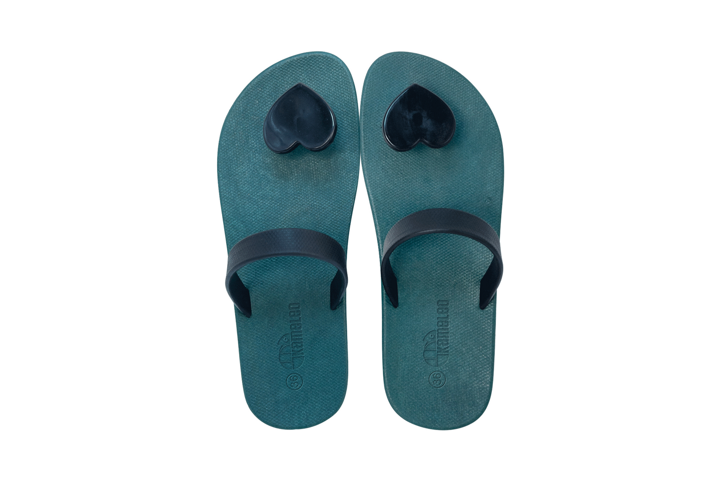 Poppi Heart Green Sole Black Strap