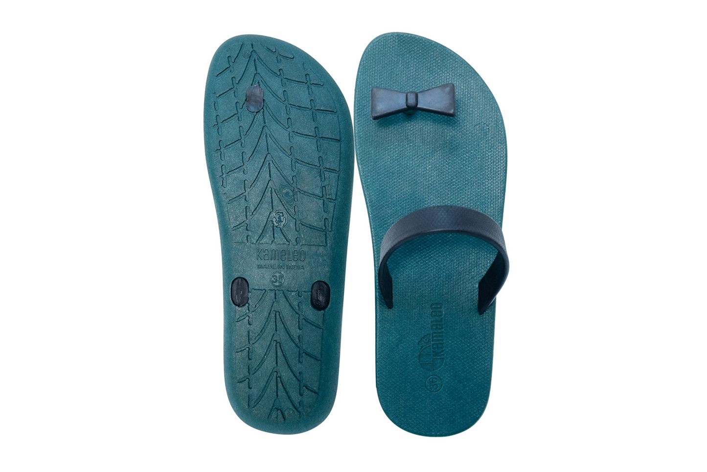 Poppi Bow Green Sole Black Strap