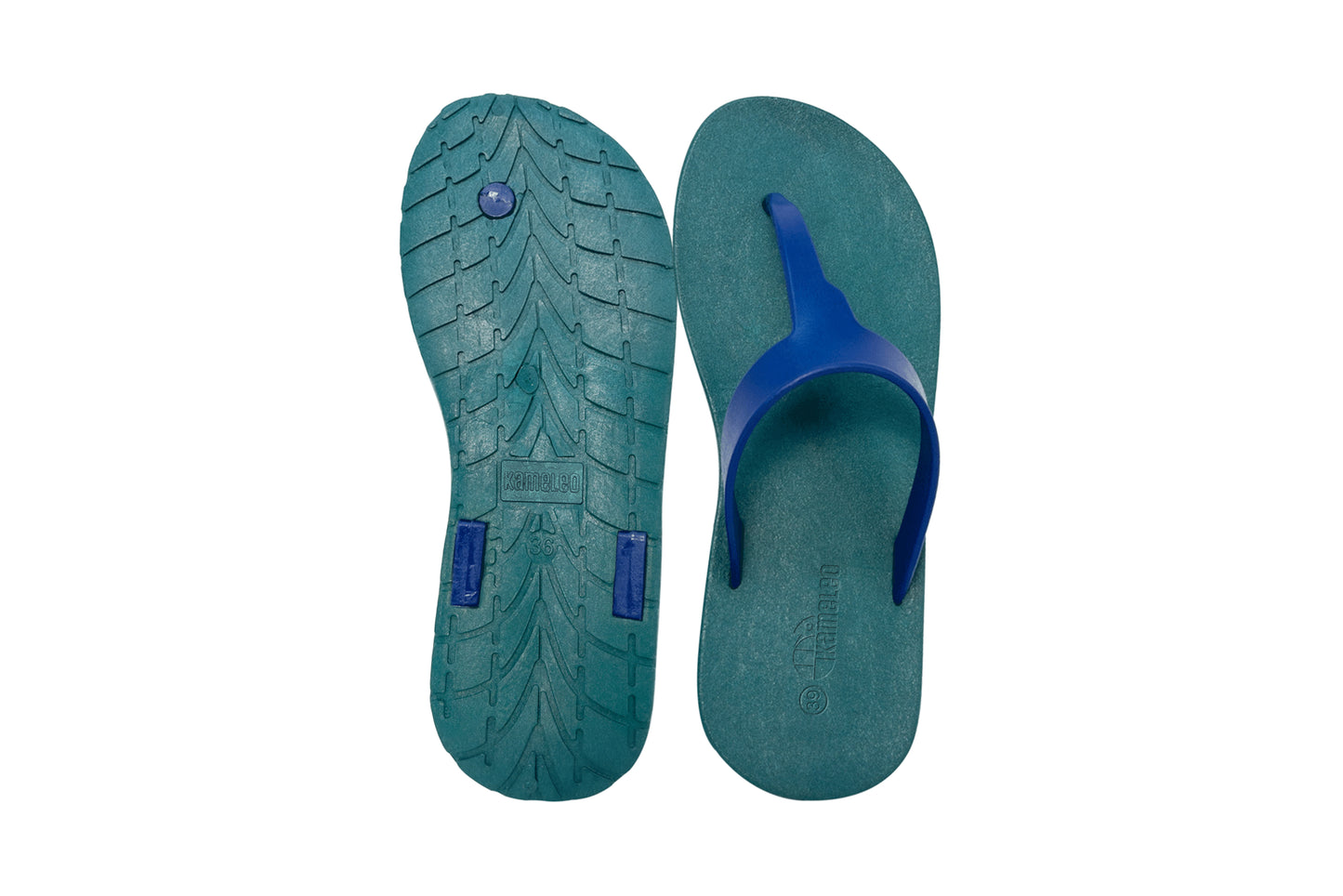 Thongs Green Sole Blue Strap