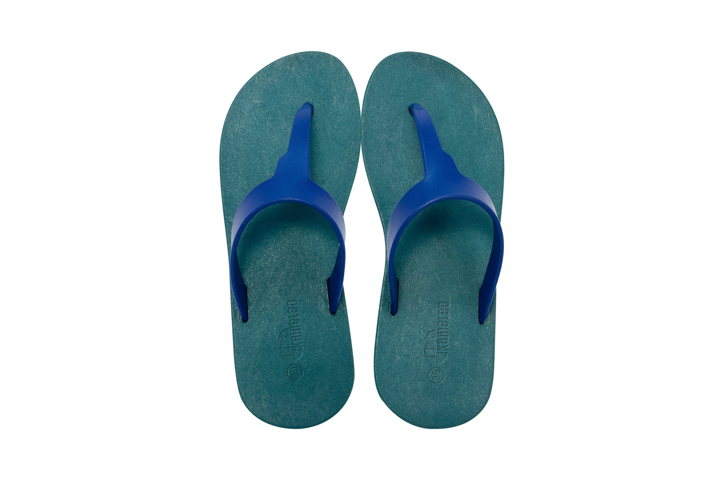 Thongs Green Sole Blue Strap