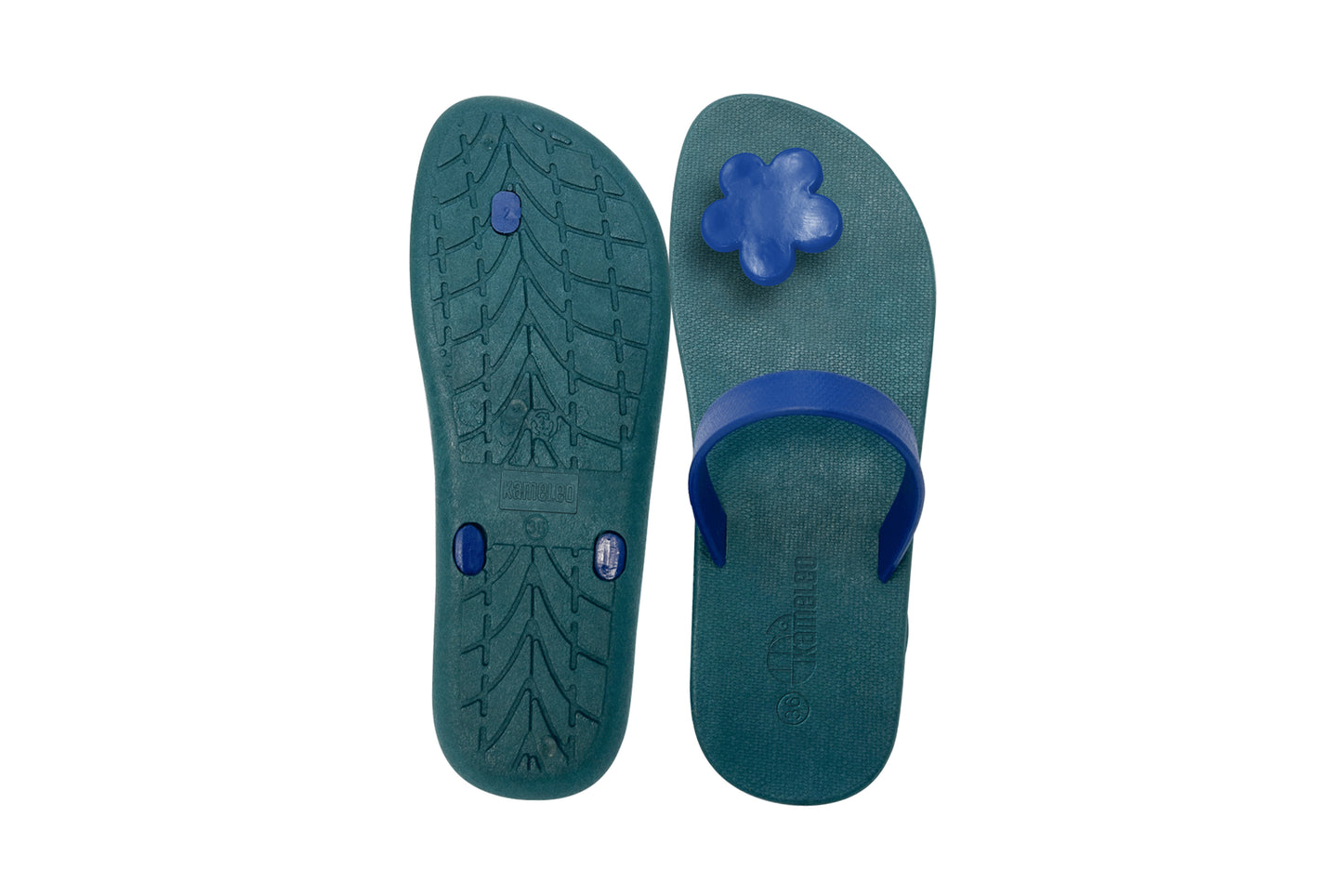 Poppi Flora Green Sole Blue Strap