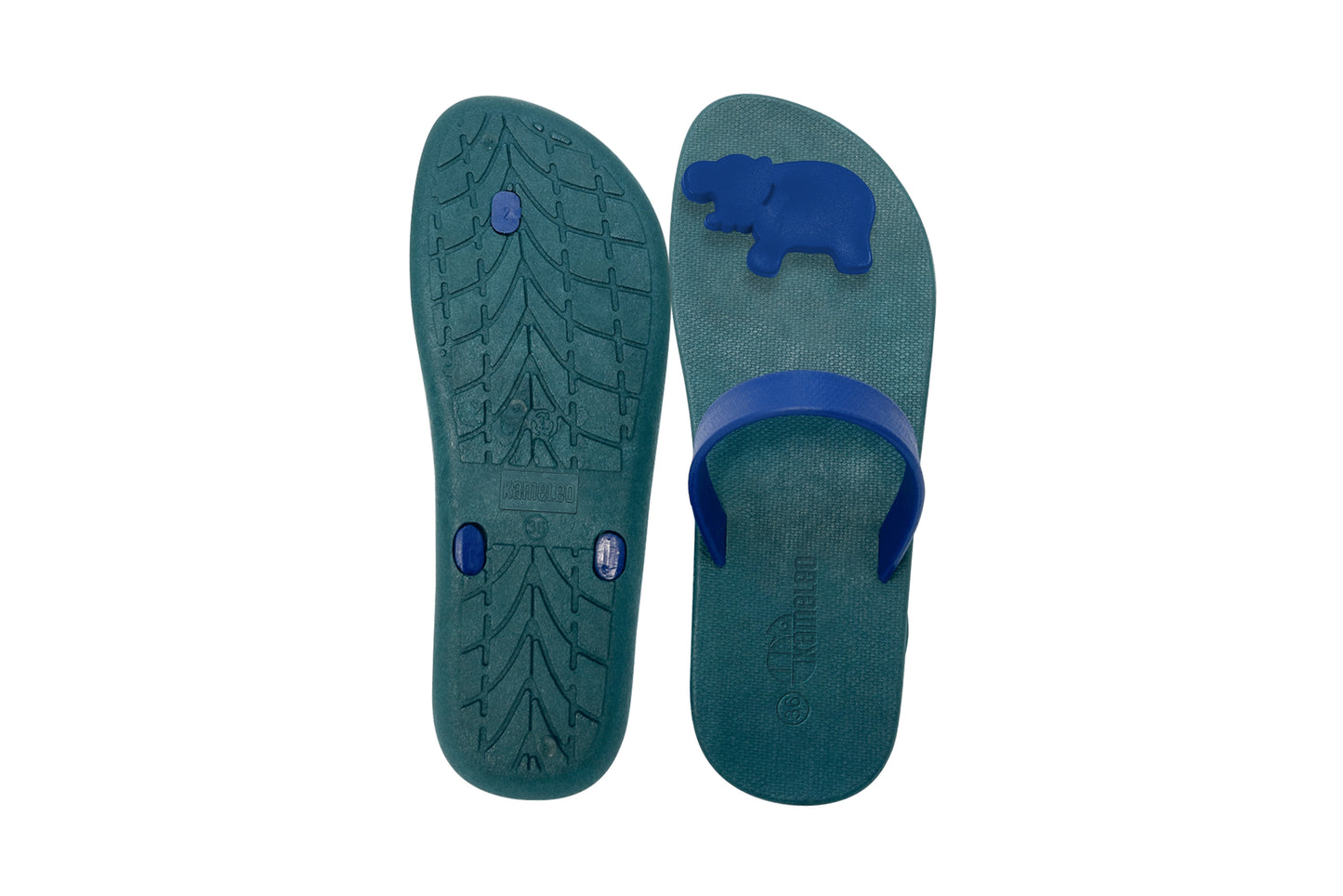 Poppi Hippo Green Sole Blue Strap