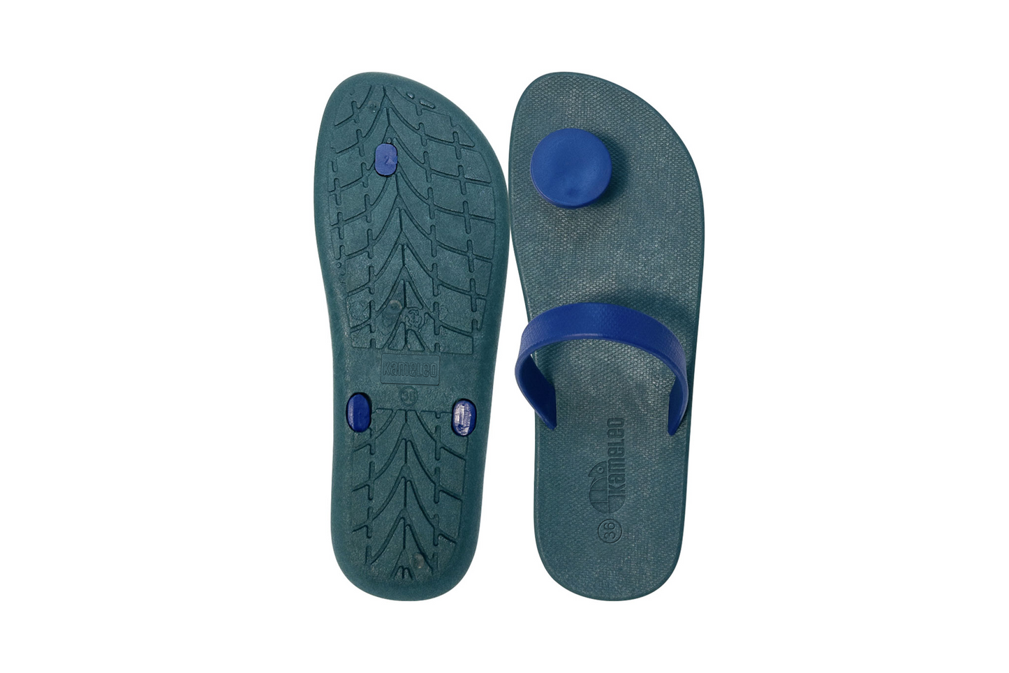 Poppi Dot Green Sole Blue Strap