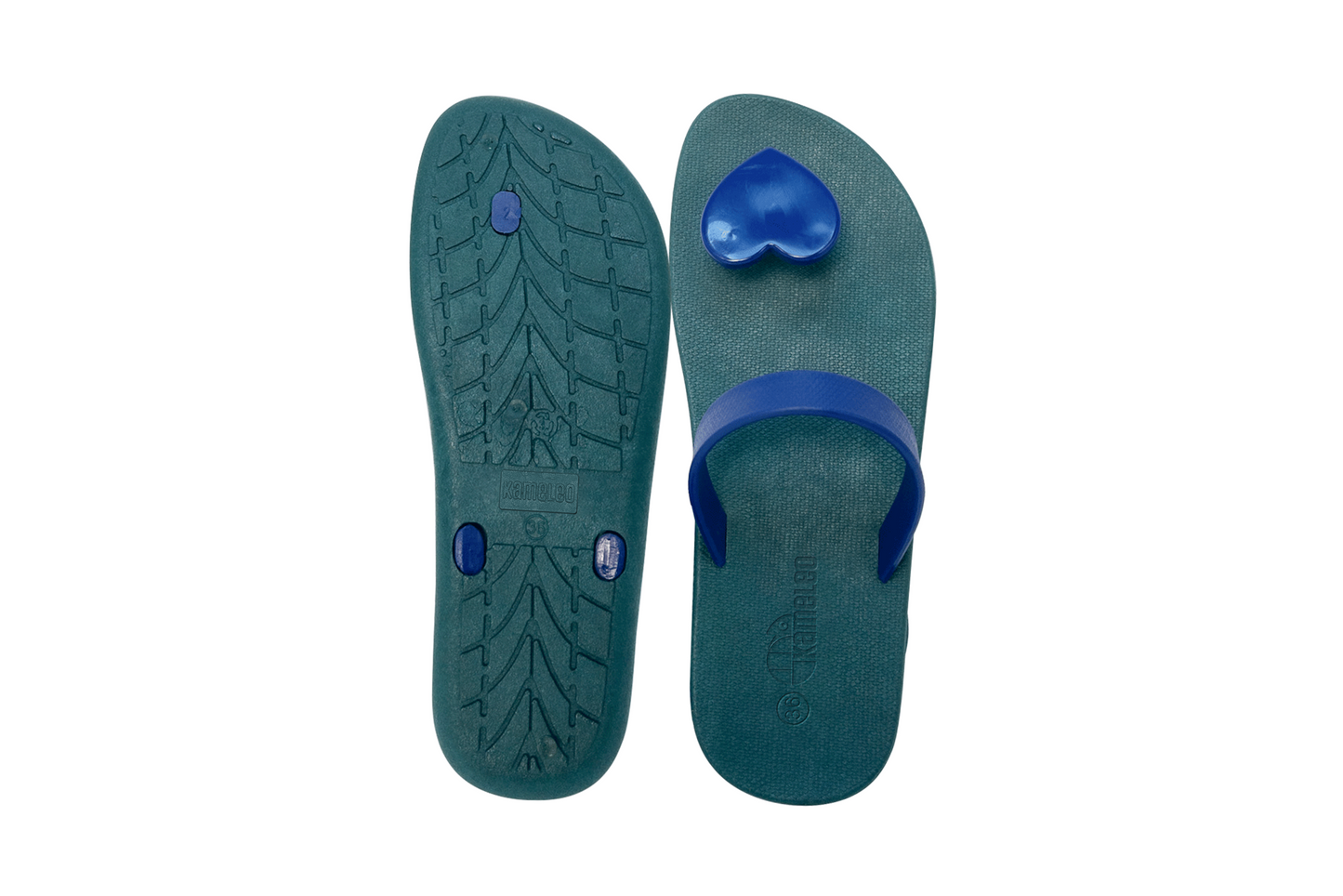 Poppi Heart Green Sole Blue Strap