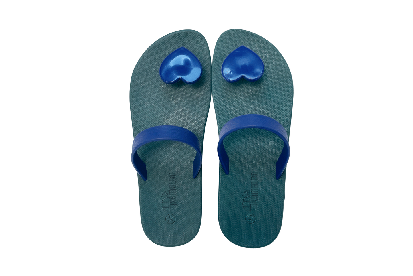 Poppi Heart Green Sole Blue Strap
