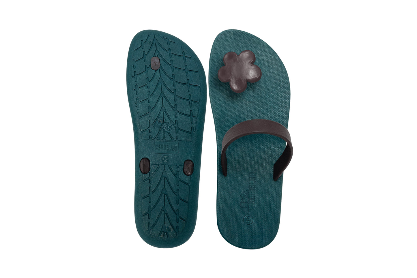 Poppi Flora Green Sole Brown Strap
