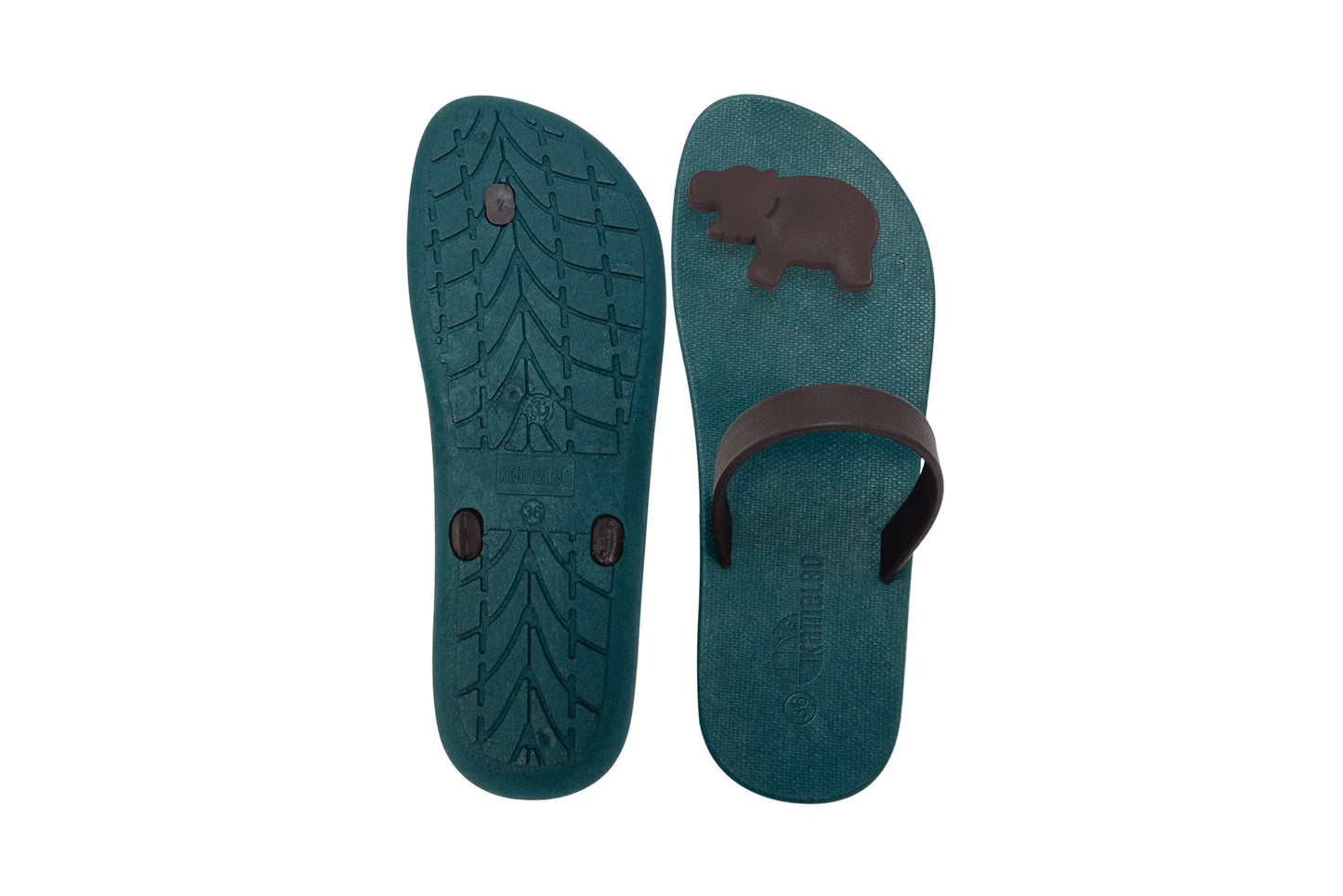 Poppi Hippo Green Sole Brown Strap