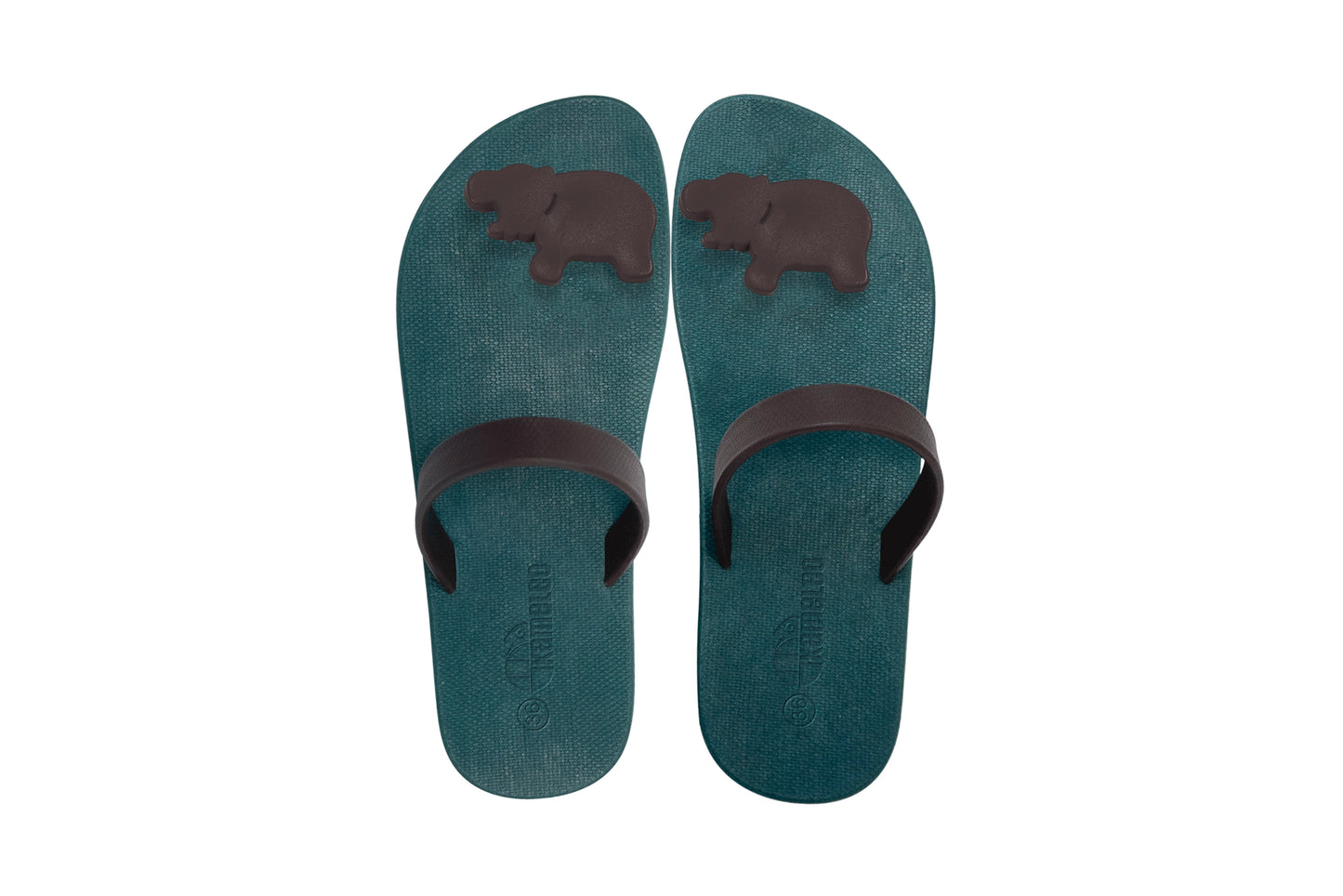 Poppi Hippo Green Sole Brown Strap