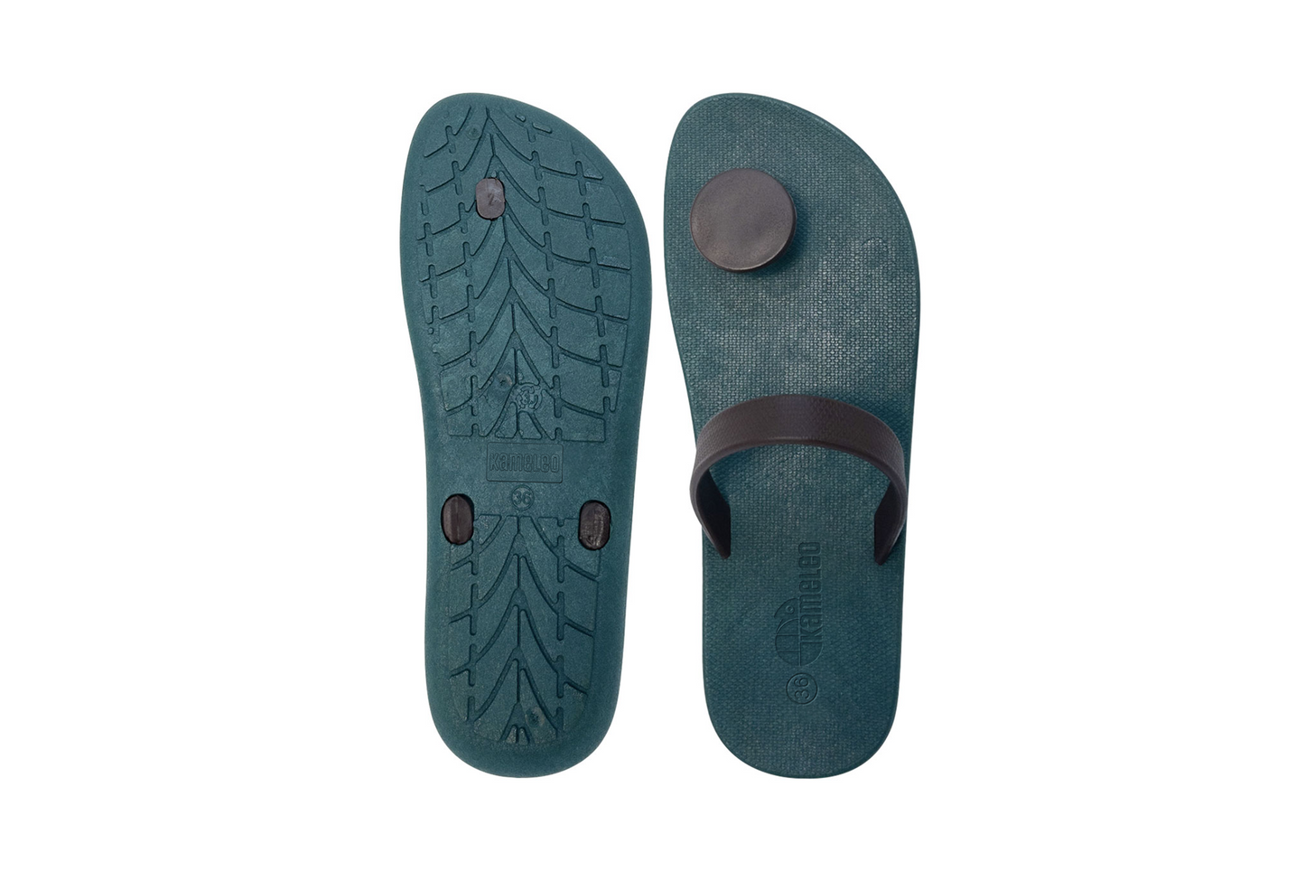 Poppi Dot Green Sole Brown Strap