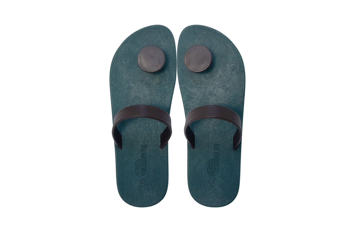 Poppi Dot Green Sole Brown Strap
