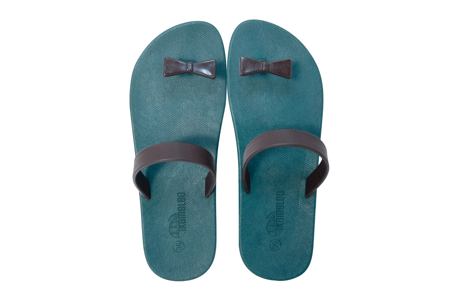 Poppi Bow Green Sole Brown Strap