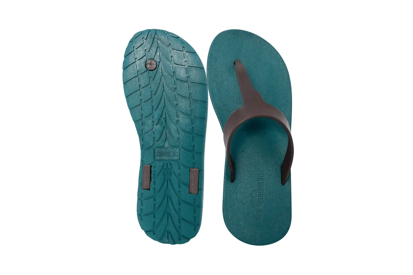 Thongs Green Sole Brown Strap