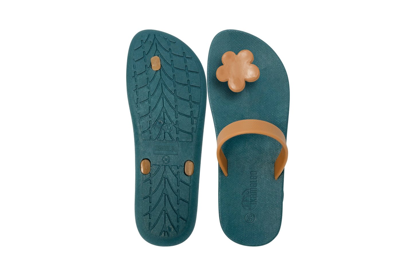 Poppi Flora Green Sole Caramel Strap