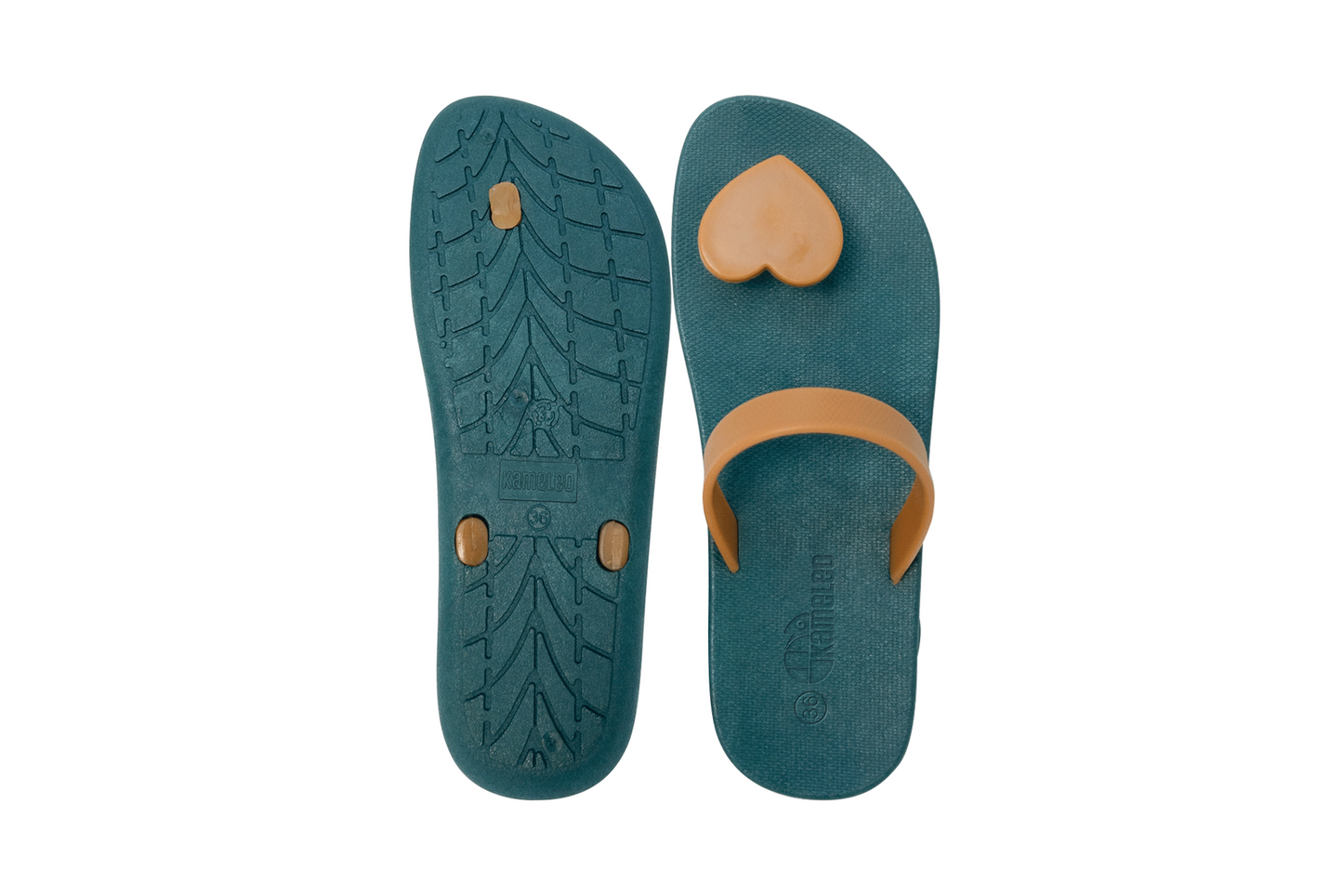 Poppi Heart Green Sole Caramel Strap
