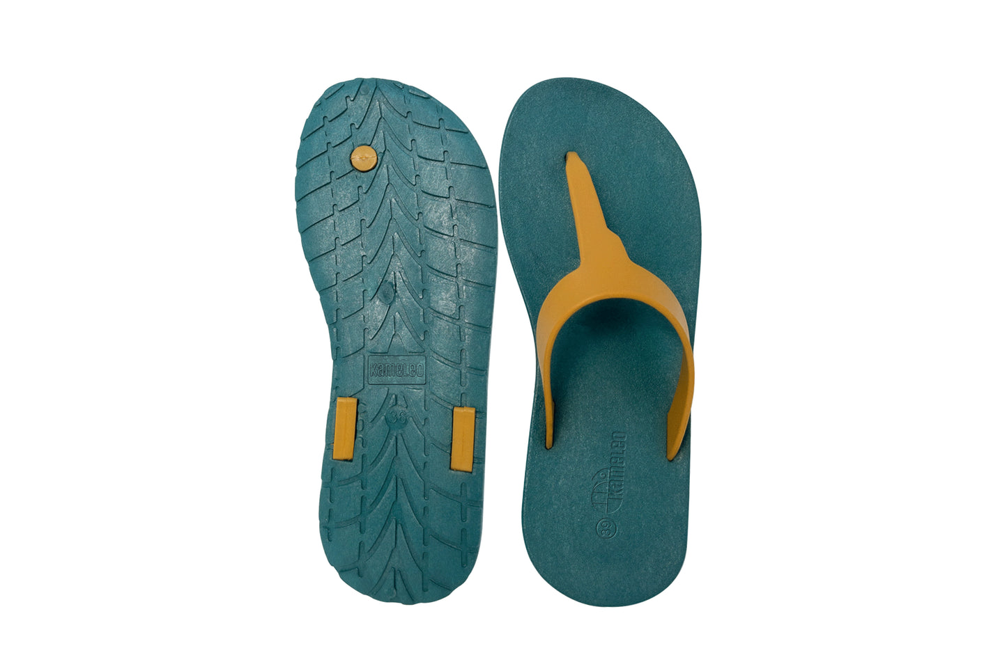 Thongs Green Sole Caramel Strap