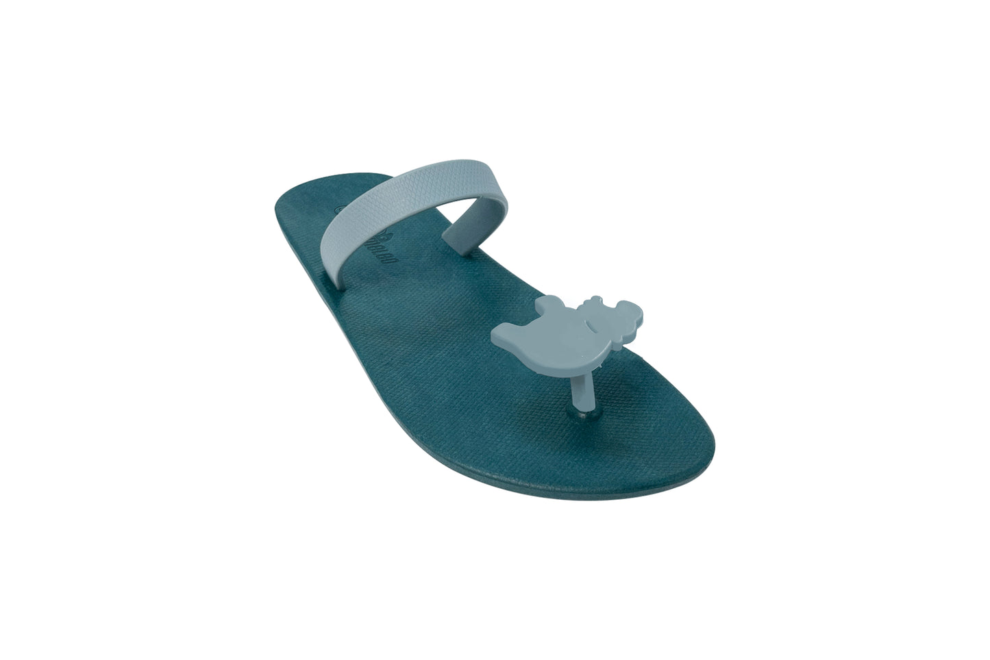 Poppi Hippo Green Sole Grey Strap