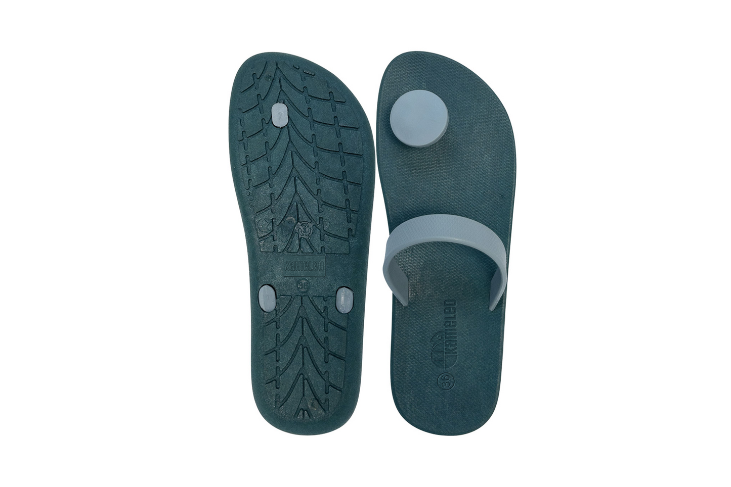 Poppi Dot Green Sole Grey Strap