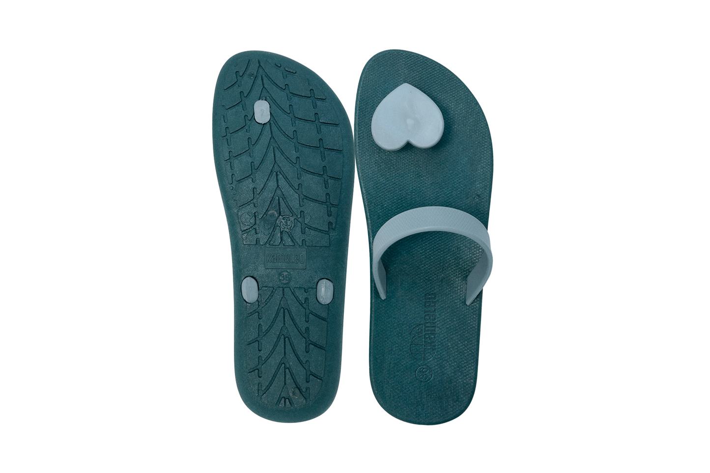 Poppi Heart Green Sole Grey Strap
