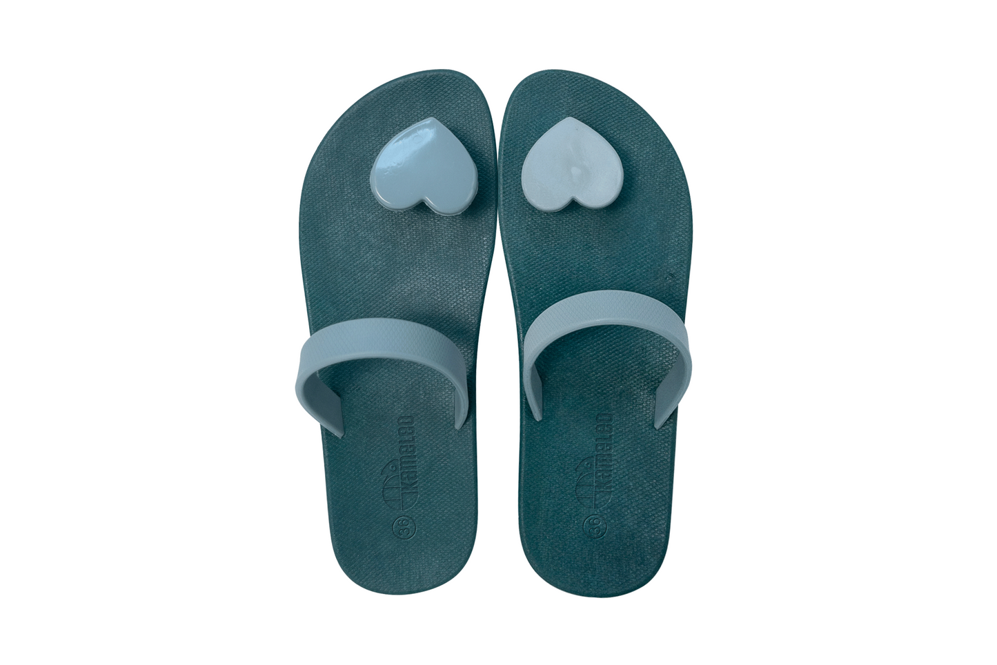 Poppi Heart Green Sole Grey Strap