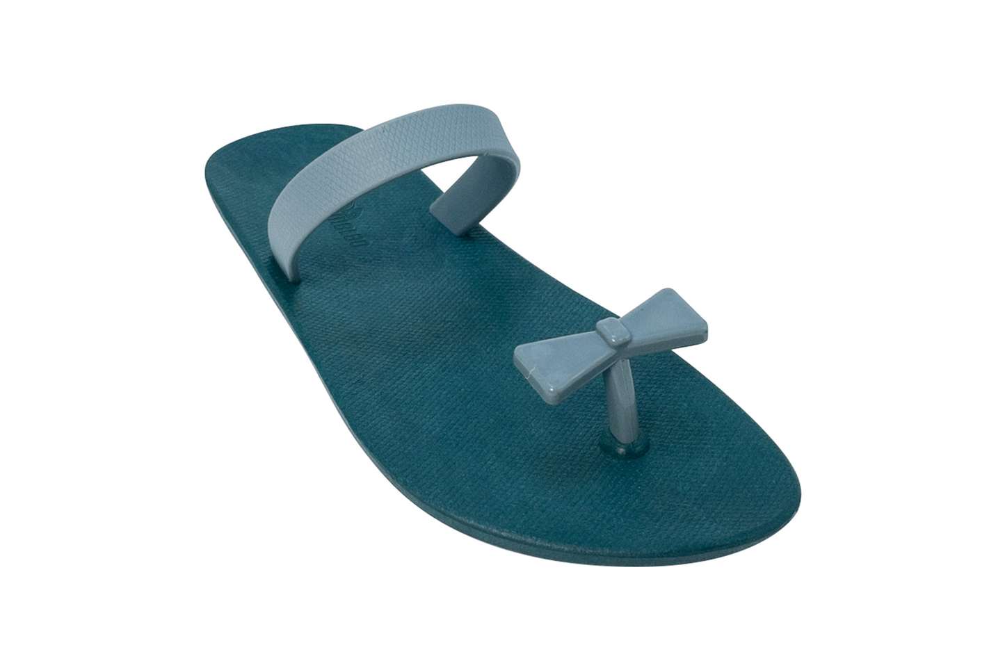 Poppi Bow Green Sole Grey Strap